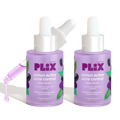 The Plant Fix Plix 2% Salicylic Acid Jamun Active Acne Control Dewy Serum 30 ml for Active Acne & Dark Spot Reduction with Caffeine for Breakout Control (Pack of 2) The Plant Fix Plix 2% Salicylic Acid Jamun Active Acne Control Dewy Serum 30 ml for Activ The Plant Fix Plix 2% Salicylic Acid Jamun Active Acne Control Dewy Serum 30 ml for Active Acne & Dark Spot Reduction with Caffeine for Breakout Control (Pack of 2) The Plant Fix Plix 2% Salicylic Acid Jamun Active Acne Control Dewy Serum 30 ml for Activ