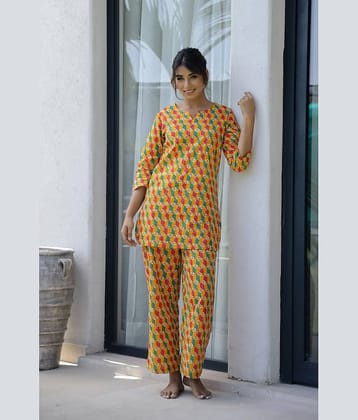 Label Flavia Women Printed Tunic With Trousers Co-Ord Set ( Multicolor )