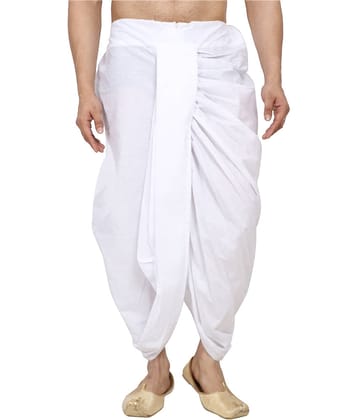 FANZI Cotton Blend Men's Dhoti White ( Pack of 1 )