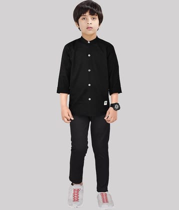 Made In The Shade Pack of 1 Boys Cotton Shirt & Pants Set ( Black )