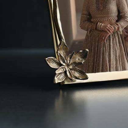 Golden Flower Photo Frame Set of 2