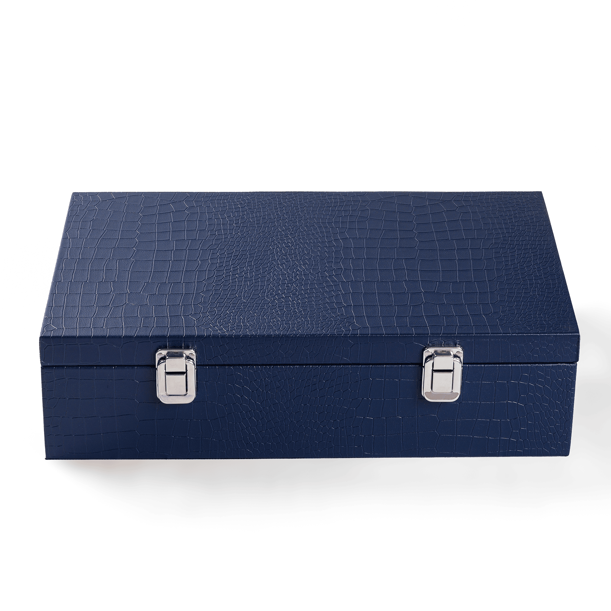 Multipurpose Storage Box Faux Leather Blue-Blue