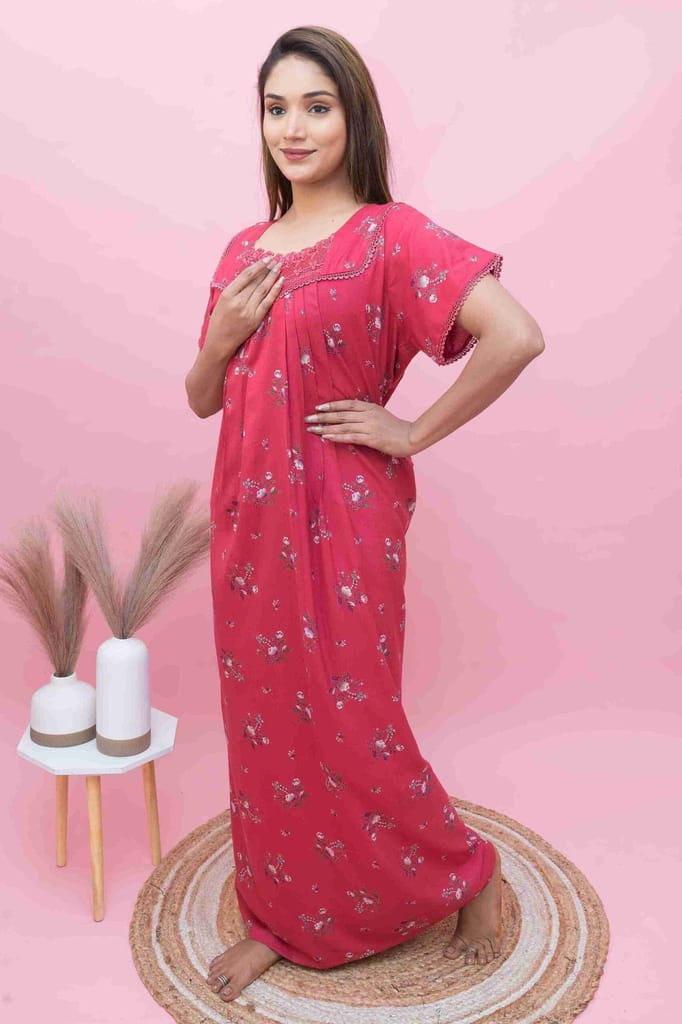 Luxurious Women Women's Lace Nighty | Breathable Alpine Fabric | Elegant &amp; Comfortable Night