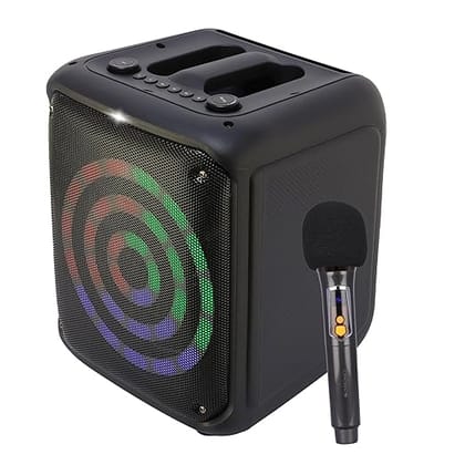 ZEBRONICS Thump 300 Portable Bluetooth 5.0 Speaker with 30W Output, 8 inch Speaker Driver, Voice Changing Wireless Mic, TWS Function, RGB LED Lights with Control Button, Karaoke
