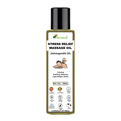 Stress Relief Massage Oil 100ml | Stress buster | Unwinding | Calming, Soothing, Relaxing | Reduces anxiety | Supports Sleep Quality | Relief from Vata disorders | Best for evening or bedtime massage