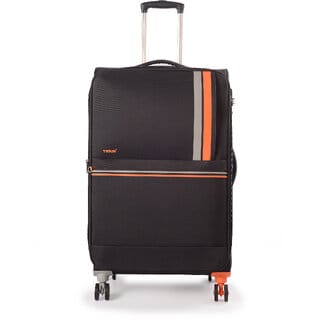 Timus Sportive Premium Large Soft Sided Polyester 360 Degree Wheeling System LuggageTSA Lock 8 Wheels Large Check-in Ex