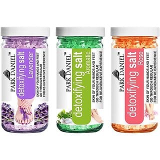 PARK DANIEL Premium Lavender, Aromatic &amp; Rose Bath Salt- For Refreshing, Soothening &amp; Radiant Skin- Pedicure &amp; Manicure Salt Combo Pack of 3 Jars of 200 gms(600 gms) (600 g)