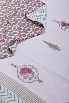 Olender Jaal Green Reversible Cotton Muslin Dohar-Single - 60 x 90 in / Green / Green
