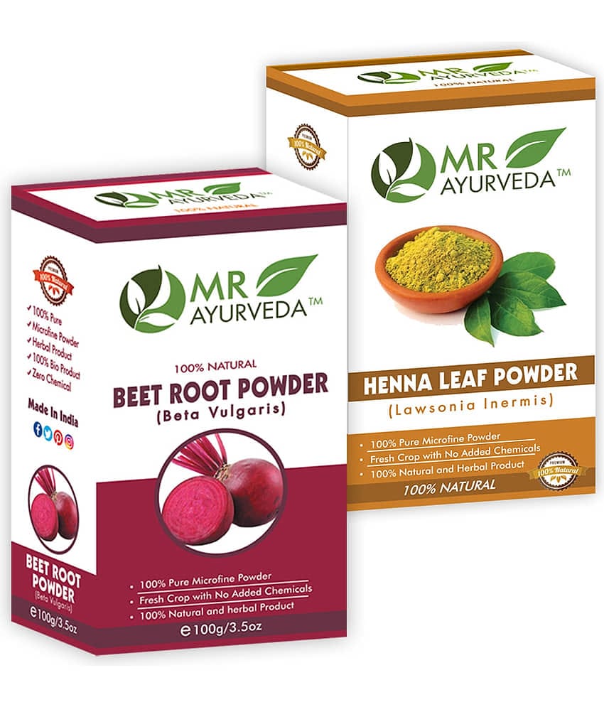 MR Ayurveda BeetRoot Powder & Henna Powder Hair Scalp Treatment 200 g Pack of 2