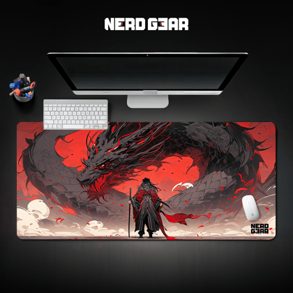 Samurai And Dragon NerdMat-42 x 90 cm / Stiched