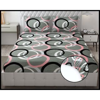 Double Bed Fitted Bedsheet with 2 Pillow Covers (Fits up to 6 inch mattress)