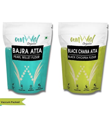Amwel Bajra Atta 450g + Black Chana Atta 450g 900 gm Pack of 2
