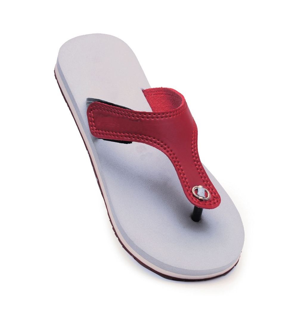 Unisex Rubber Lightweight T-Style Slippers Size 4 (Maroon)