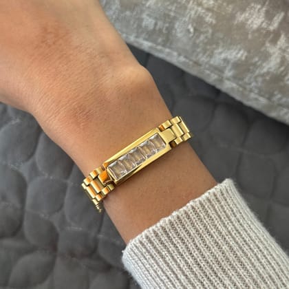 Crystalline Bracelet-Gold & Clear