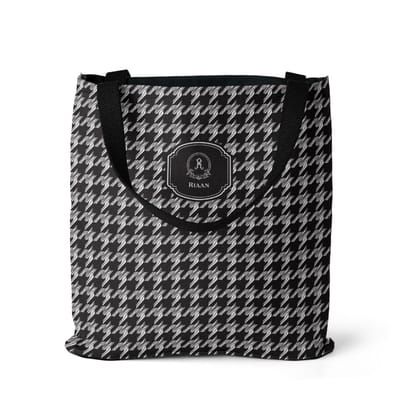 Houndstooth Tote Bag-Black / Basic