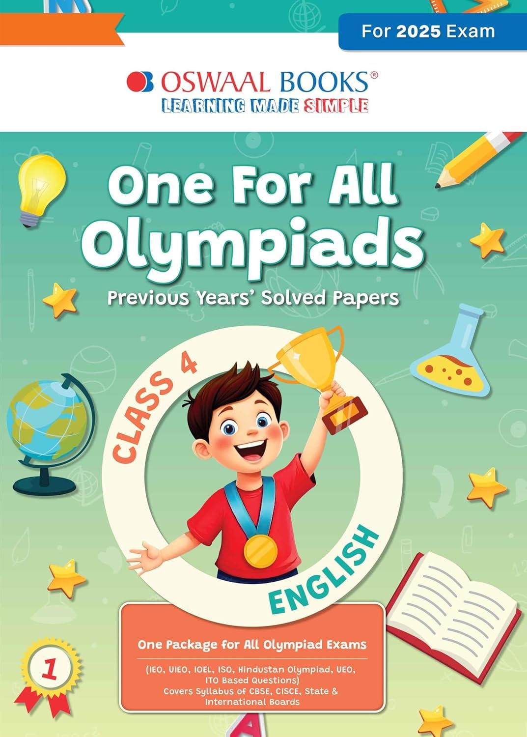 Oswaal One For All Olympaids Previous Year Solved Paper English Class 4 Exam 12 August 2025 [Paperback] Oswaal