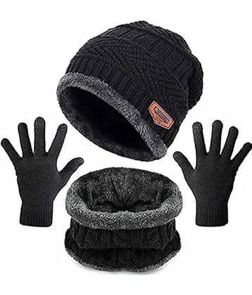 Creature - Black Women's Woollen Gloves ( Pack of 1 )