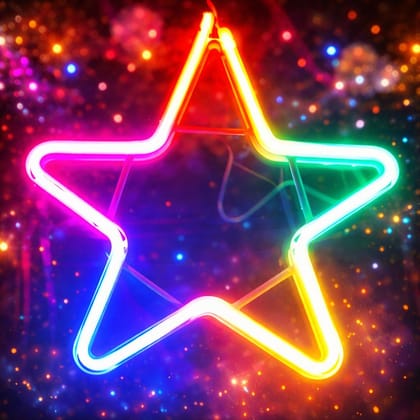 SPARKWORLD RGB Star LED Neon Sign Multicolor, IP65 Waterproof Indoor/Outdoor Wall Decor SPARKWORLD RGB Star LED Neon Sign Multicolor, IP65 Waterproof Indoor/Outdoor Wall Decor