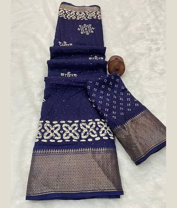 Bhuwal Fashion Art Silk Printed Saree With Unstitched Blouse Piece ( Red )