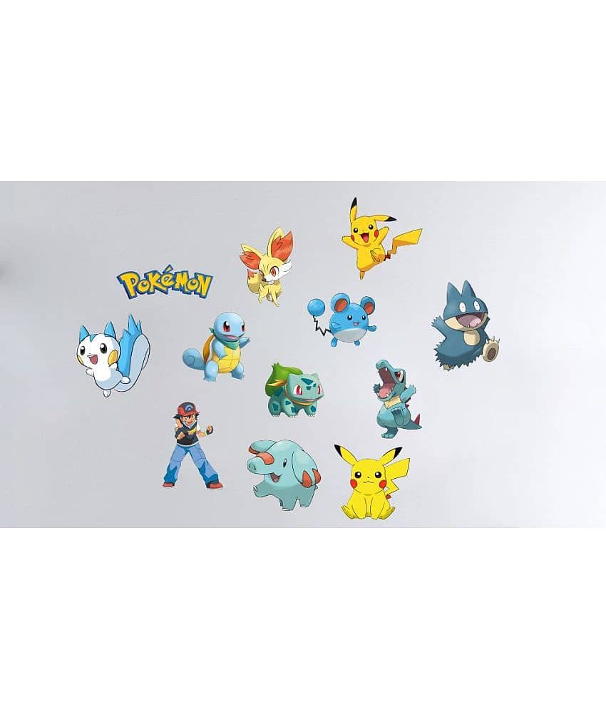 Decor Villa Pokemon PVC Multicolour Wall Sticker - Pack of 1