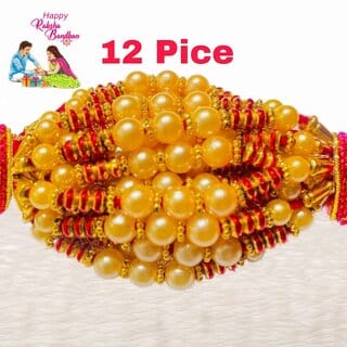 (Pack of 12) CHARKEE Fancy 12 Bhaiya Bhabhi Rakhi (Multicolour)