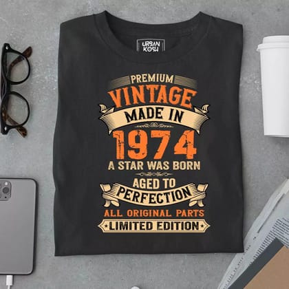 Premium Vintage Made in 1974-Black / S