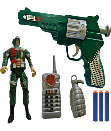 Toy Cloud Pistol Toy Gun Soft Blaster Bullet Dart Shooting Toy with 3 Safe Foam Bullets with Army Man Mobile Bomb for Kids