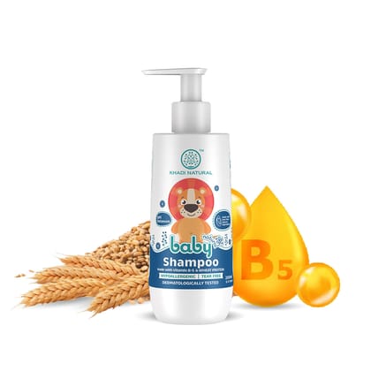 Khadi Natural Baby Hair Cleanser Made With Vitamin B-5 and Wheat Protein, Mild Baby Shampoo - 200ml