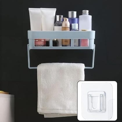 SMARTCAM Wall Mounted Bathroom Shelves Floating Shelf Shower Hanging Basket Shampoo Holder WC Accessories Kitchen Seasoning Storage Rack