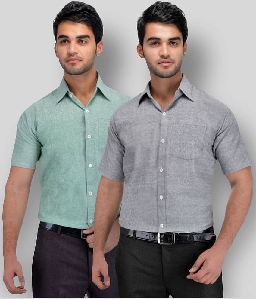DESHBANDHU DBK - Multicolor Cotton Regular Fit Men's Formal Shirt (Pack of 2)