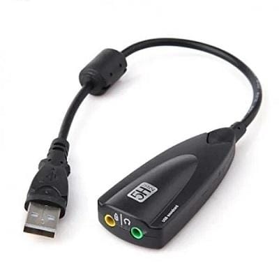 USB External Sound Card 7.1 Channel | USB to 3.5mm Audio Adapter with Mic (Black)