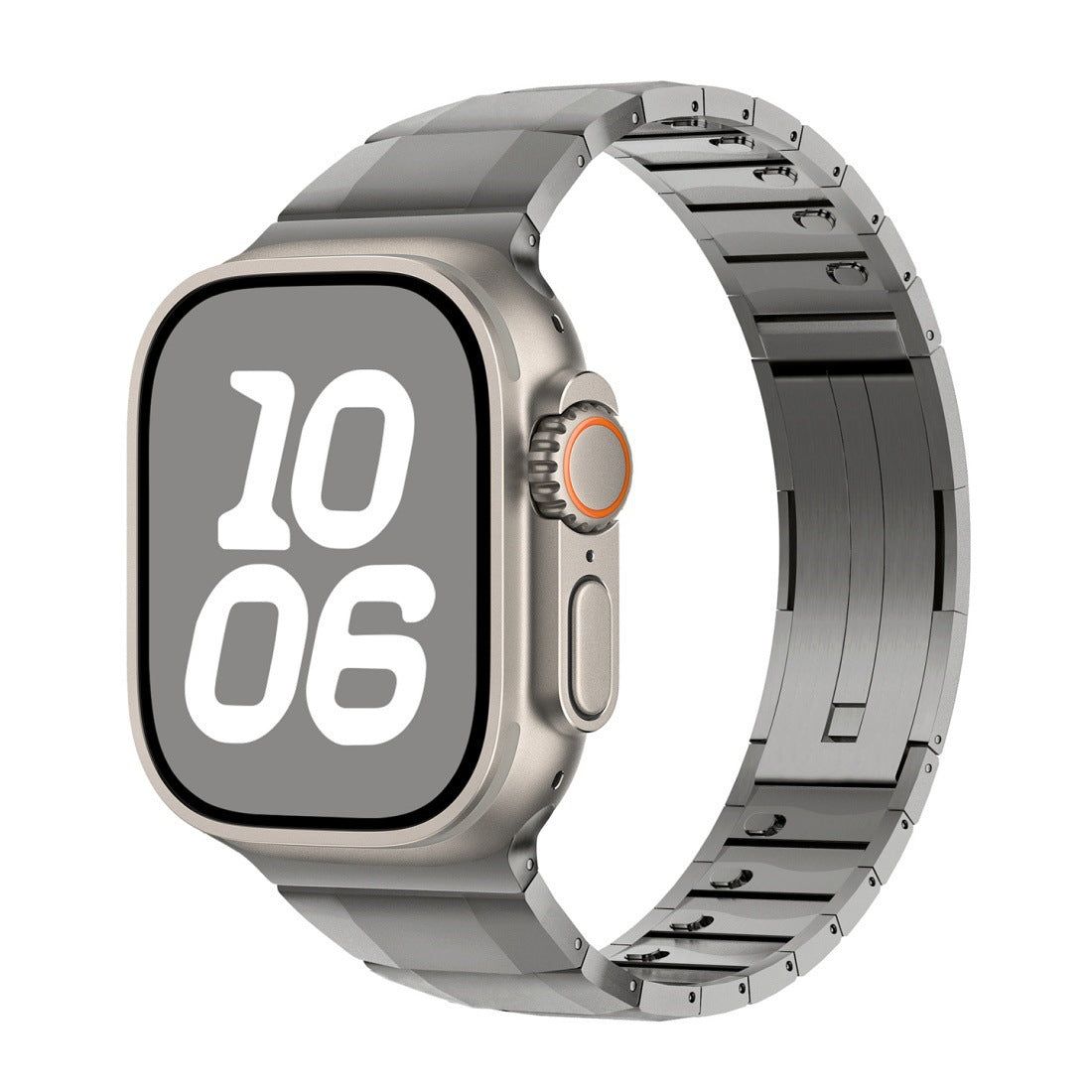 Luxury Titanium Curved Sliding Steel Straps By iSerieshub Compatible For Apple Watch-Titanium / 49 - 46 - 45 - 44MM