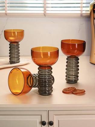 Amber Eclipse Cocktail Glass-Set of 4
