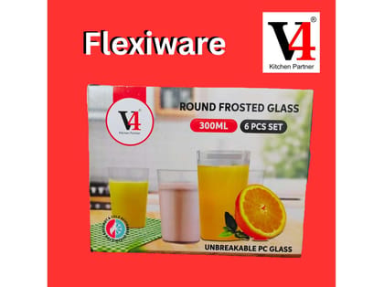 V4  Round Frosted Glass - 300ml