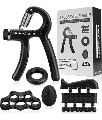 GEEO Hand Grip Strength Trainer, 5 PC Set Hand Grip Strengthener with Counter, Adjustable Resistance 5 to 60 kg, Non-Slip Gripper, Perfect for Athletes Fingure & Hand Exercising.