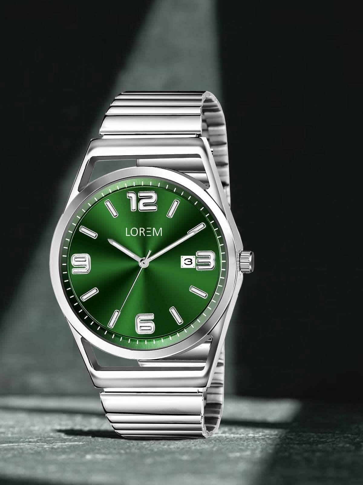 LOREM Red Dial Date Function Analog Watch For Men LR155