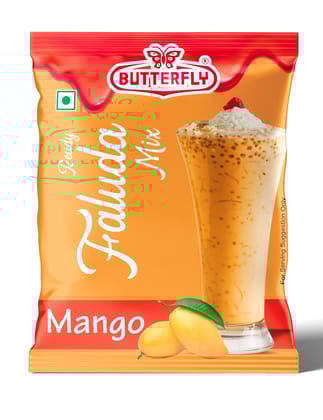 Butterfly Ready Faluda Mix (Mango Pouch) (Weight - 90g) by Butterfly Dessert Mixes and Bakery Needs.