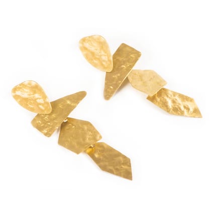 Handcrafted Brass Textured Stud Earring