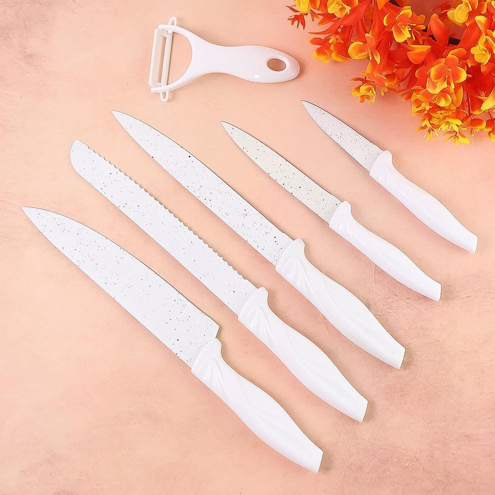 Marble Coated Stainless Steel Kitchen Knife Set (6 Pc)