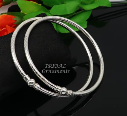 925 sterling silver Vintage design Indian traditional silver women's customized foot kada anklet kada hollow bracelet tribal jewelry nsfk84