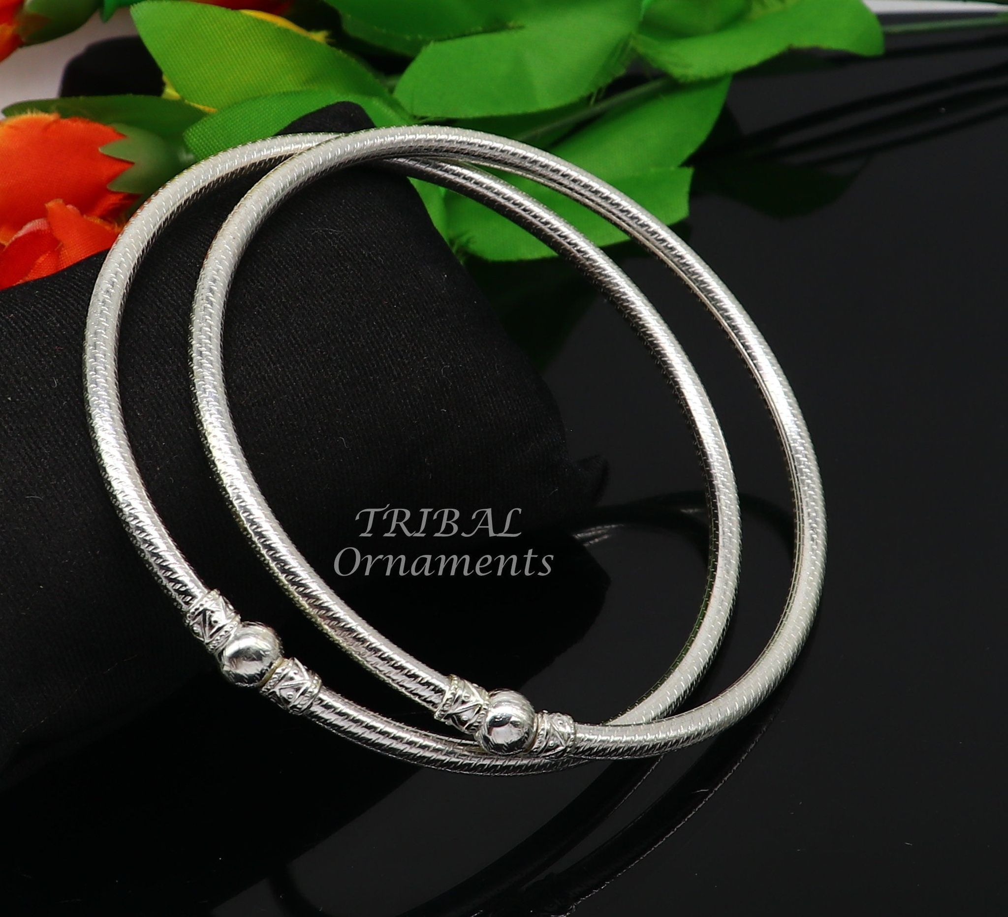 925 sterling silver Vintage design Indian traditional silver women's customized foot kada anklet kada hollow bracelet tribal jewelry nsfk84