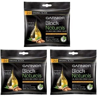 Garnier Black Naturals Original Black 2.0 Creme Color - 20ml+20g (Pack Of 3)