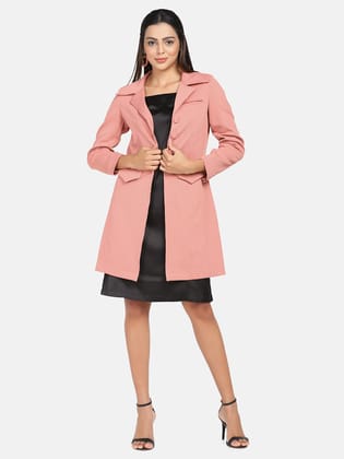 Longline Stretch Jacket- Peach-Large