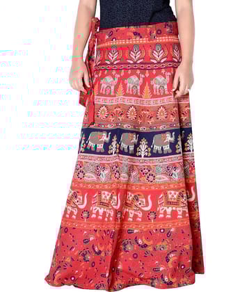 Sttoffa Cotton Wrap Skirt - Red
