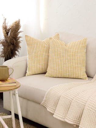 Girnar - Set Of 2 Cushion Covers (Yellow) - Medium