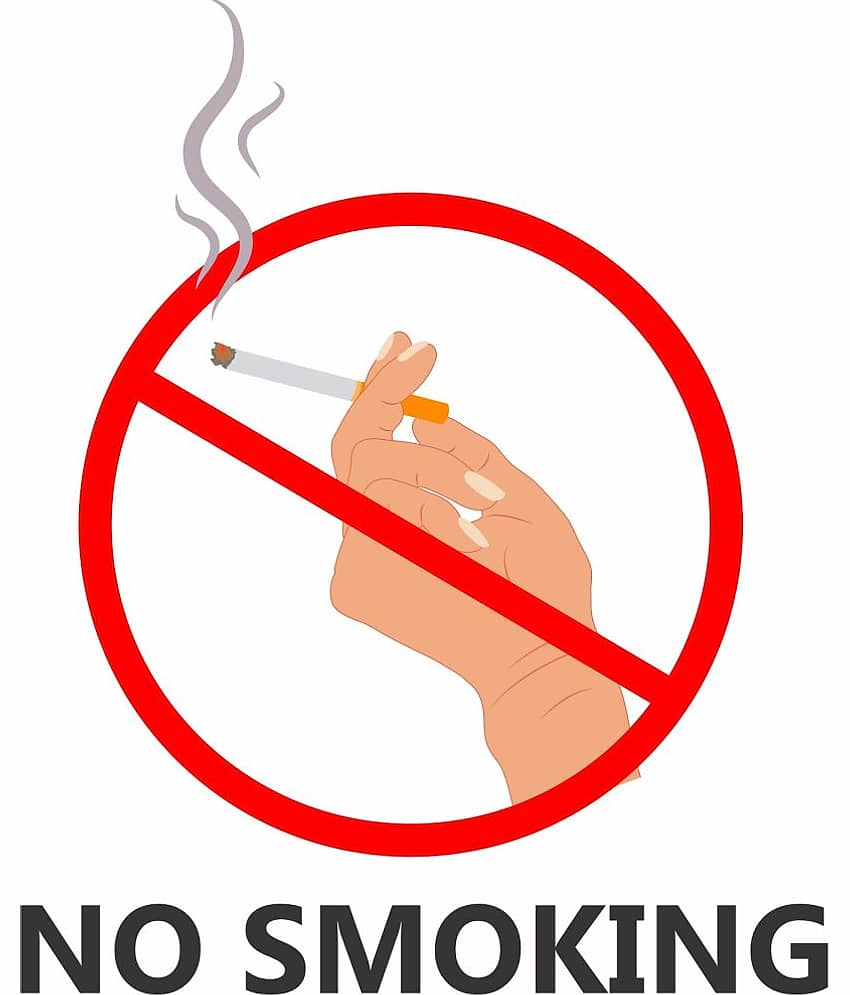 Asmi Collection Self Adhesive Wall Stickers No Smoking Sign Wall Sticker ( 30 x 25 cms )