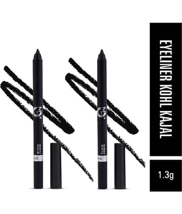 matt look Black Matte Kajal 10 g Pencil ( Pack of 2 )