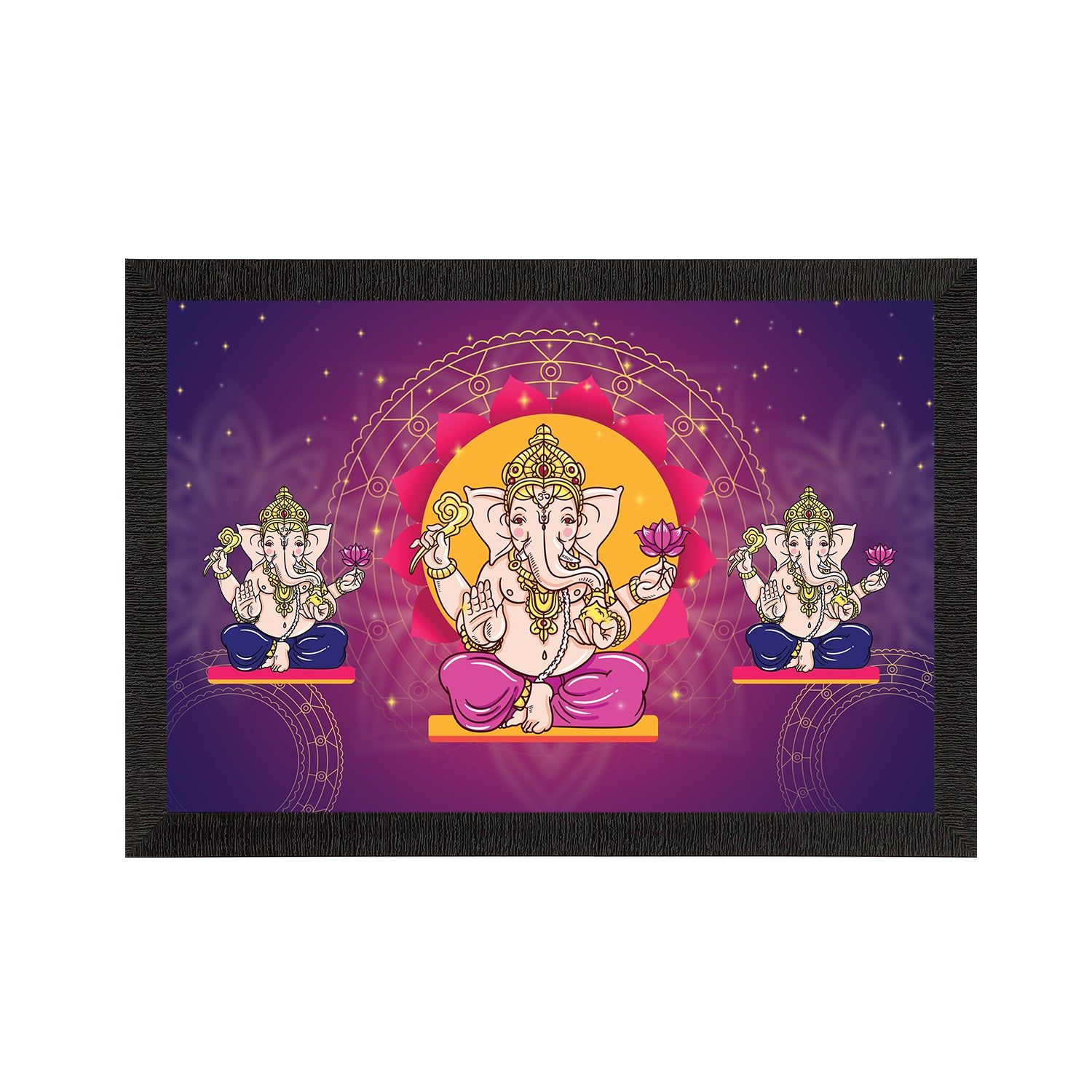 Lord Ganesha Satin Matt Texture UV Art Painting