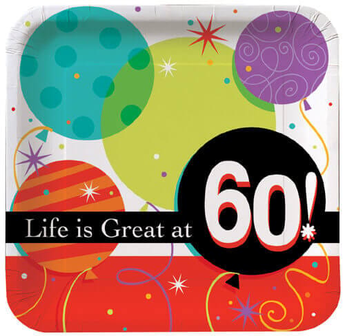 60" Birthday Lunch Plates - Party and Festive Needs | Buy online on ZillyBuy