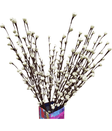 Fab n Style Rose White Artificial Flowers Bunch - Pack of 1